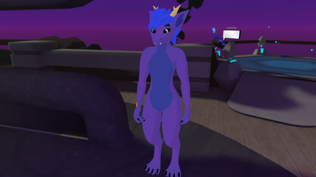 Character Malven in VRChat home instance.