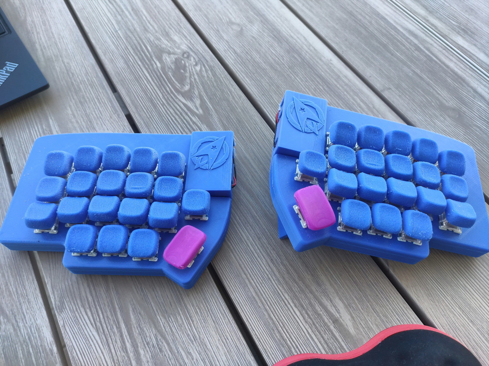 Clavier en deux parties imprimé en 3D (vue de dessus)
